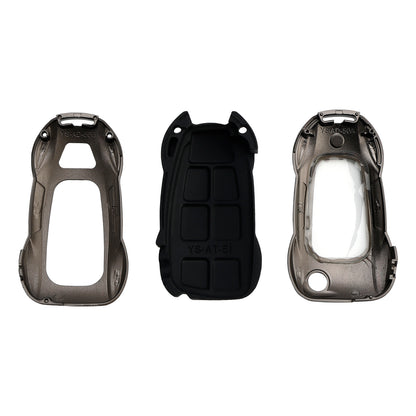 Leather Alloy Zinc Car Key Gray Case Cover Audi A1 A3 S3