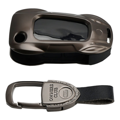 Leather Alloy Zinc Car Key Gray Case Cover Audi A1 A3 S3