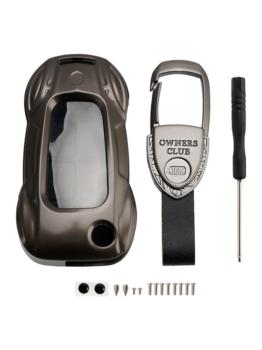 Audi A1 A3 S3 Leather Alloy Zinc Car Key Gray Case Cover