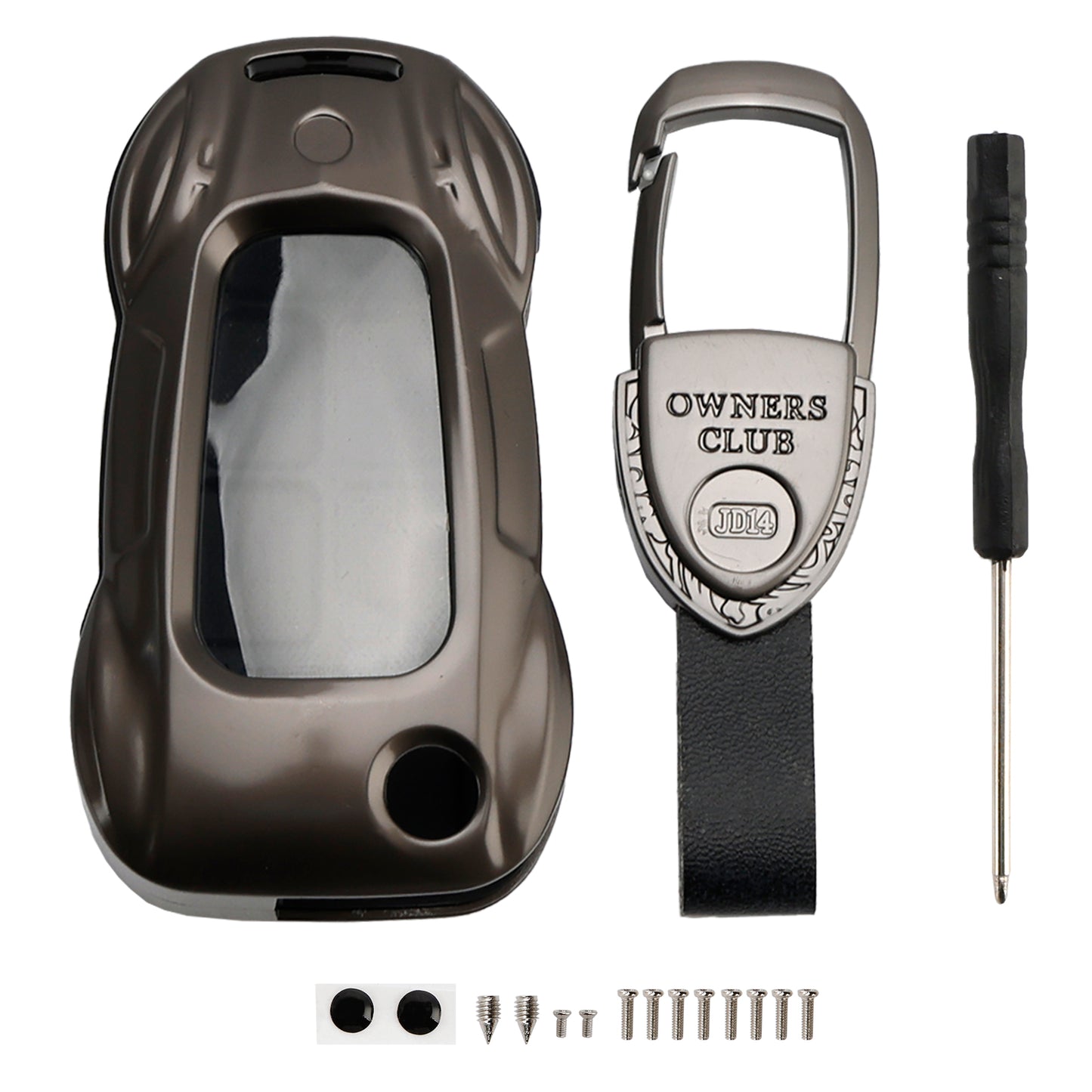 Leather Alloy Zinc Car Key Gray Case Cover Audi A1 A3 S3