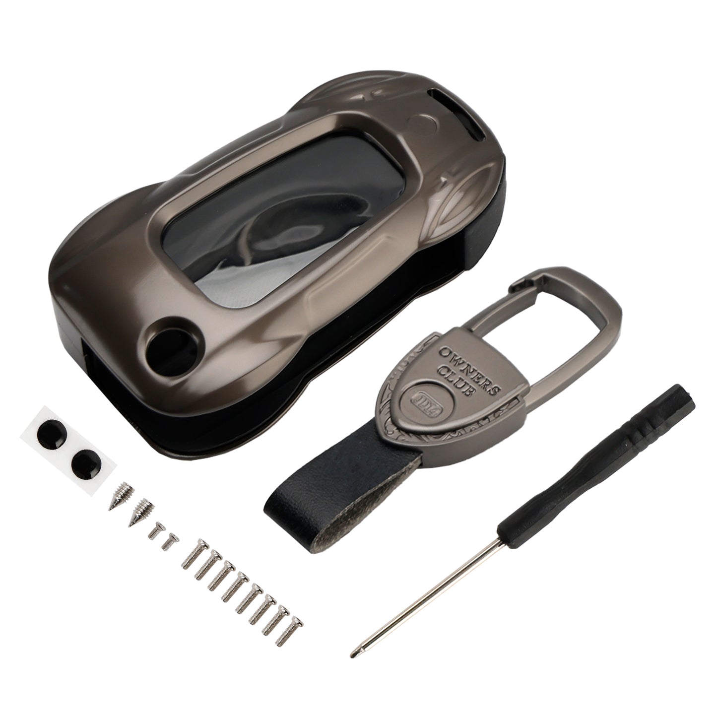 Leather Alloy Zinc Car Key Gray Case Cover Audi A1 A3 S3