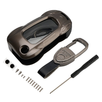 Leather Alloy Zinc Car Key Gray Case Cover Audi A1 A3 S3