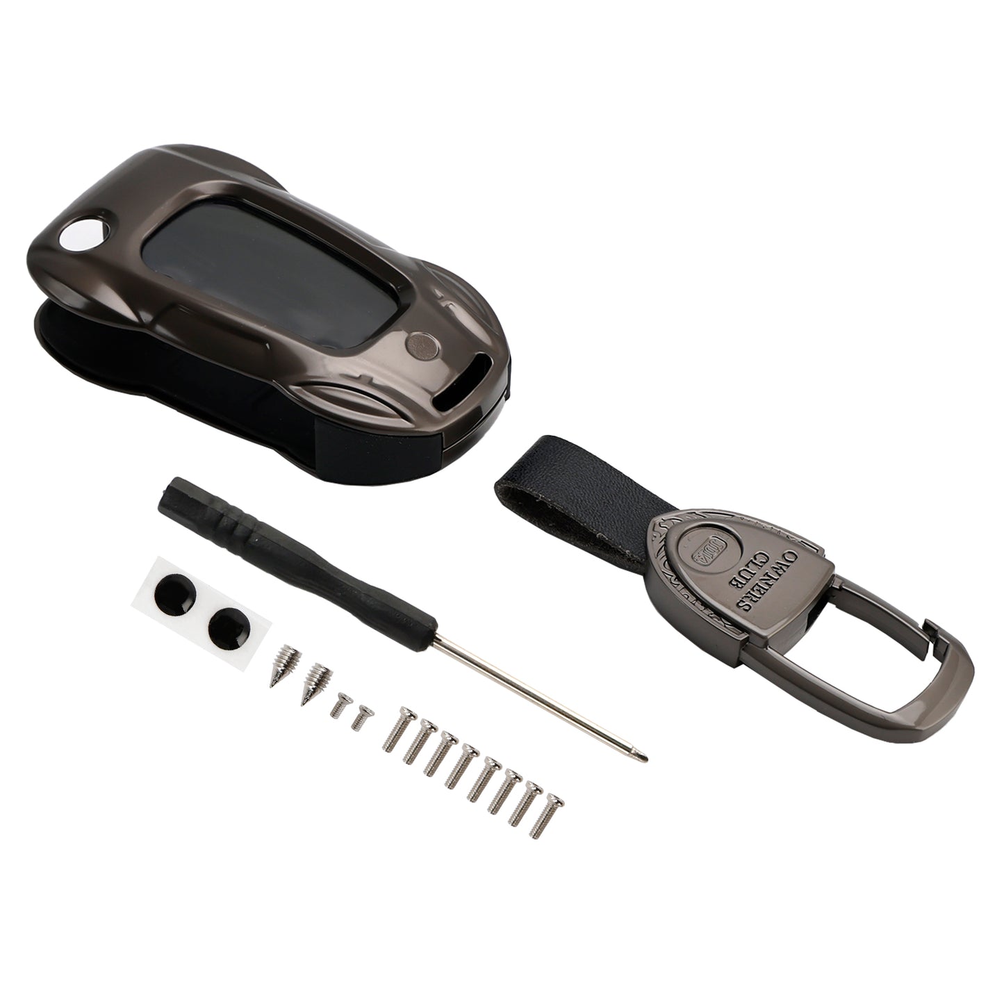 Leather Alloy Zinc Car Key Gray Case Cover Audi A1 A3 S3