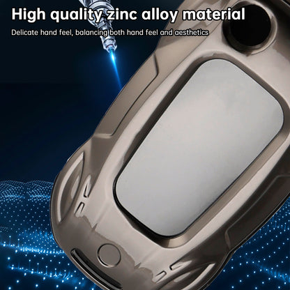 VW Polo Skoda Leather Alloy Zinc Car Key Gray Case Cover