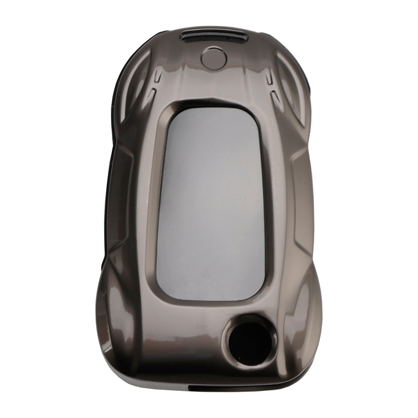 VW Polo Skoda Leather Alloy Zinc Car Key Gray Case Cover