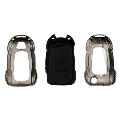 VW Polo Skoda Leather Alloy Zinc Car Key Gray Case Cover