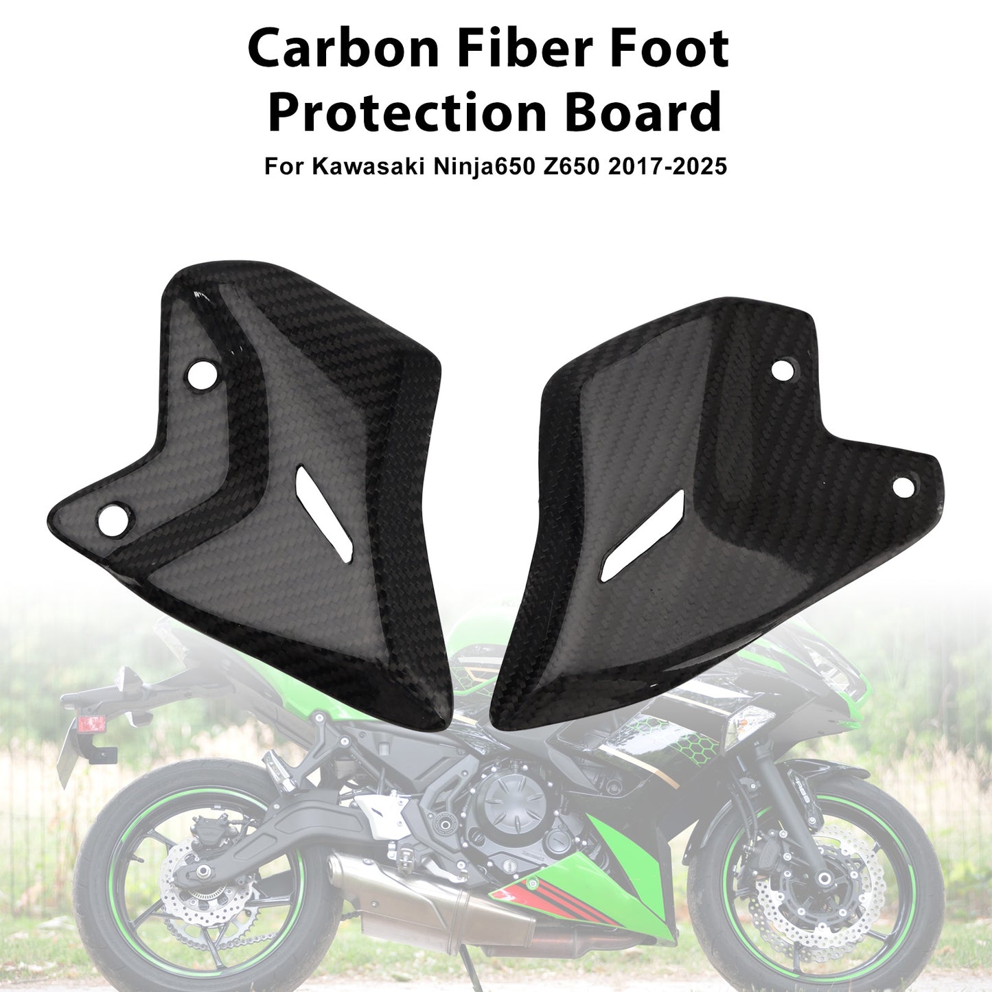 2017-2025 Kawasaki Ninja650 Z650 Real Carbon Fiber Foot Board