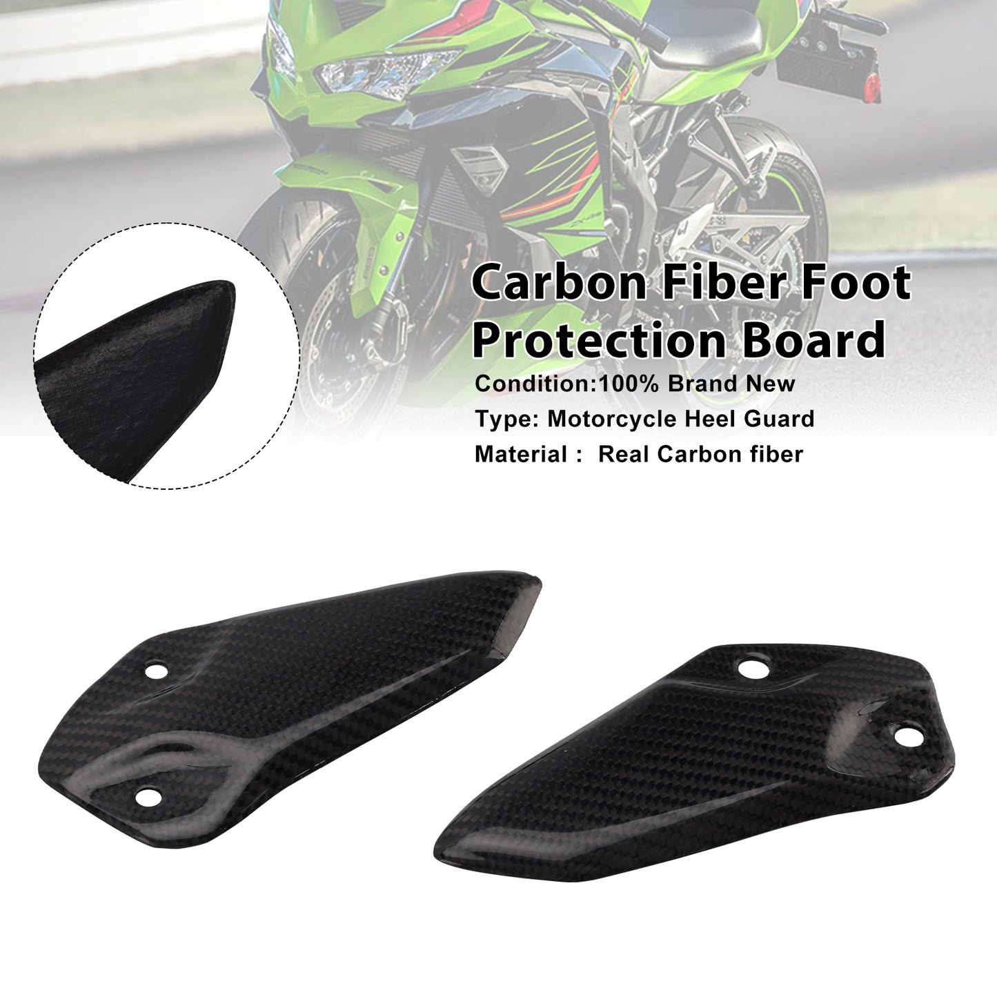 all years Kawasaki ZX-4R ZX-4RR ZX-25R Real Carbon Fiber Foot Protection Board