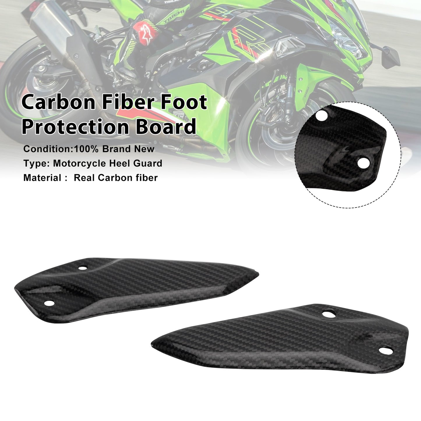 all years Kawasaki ZX-4R ZX-4RR ZX-25R Real Carbon Fiber Foot Protection Board