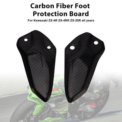 all years Kawasaki ZX-4R ZX-4RR ZX-25R Real Carbon Fiber Foot Protection Board