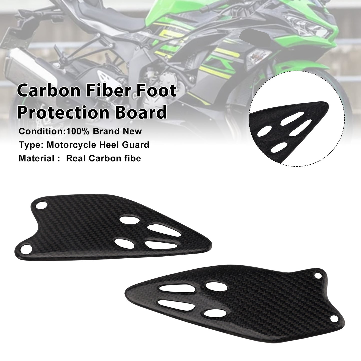 2019-2025 Kawasaki ZX-6R 636 Real Carbon Fiber Foot Protection Board