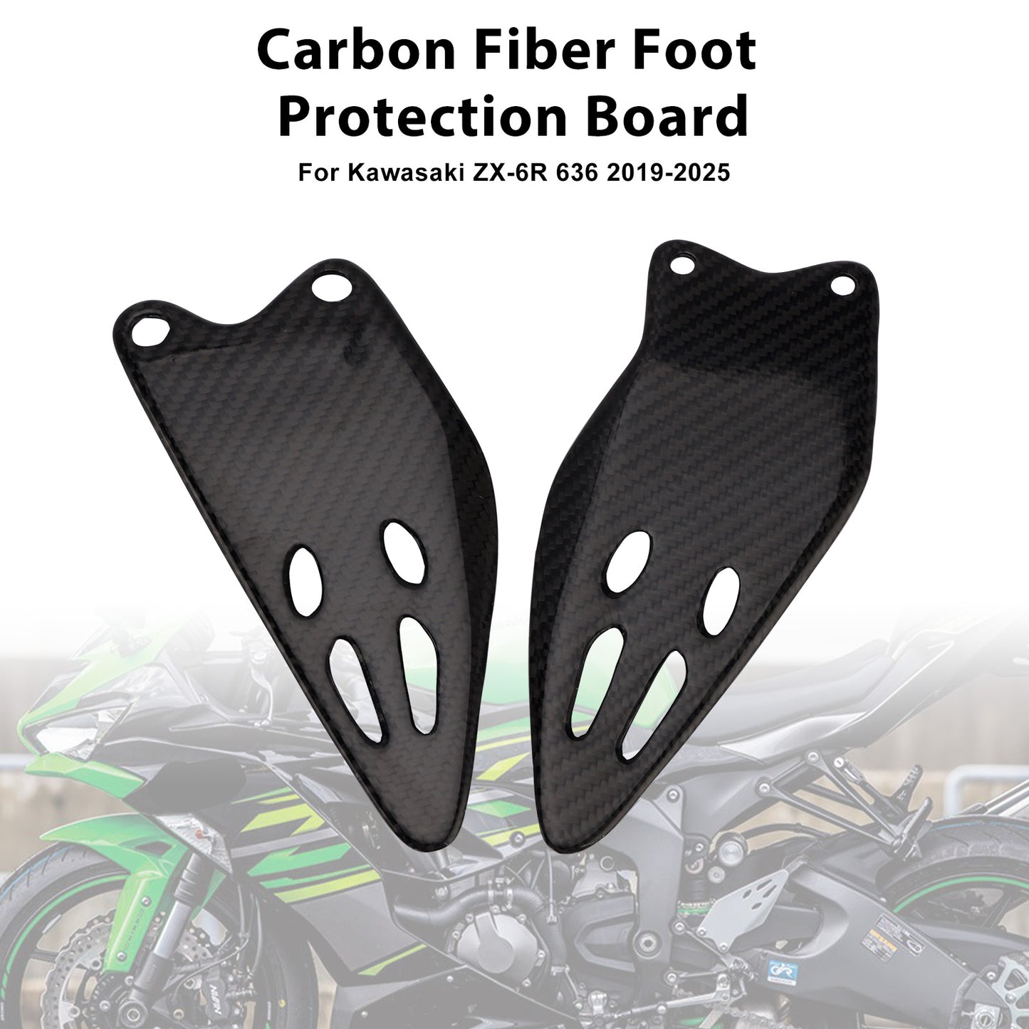 2019-2025 Kawasaki ZX-6R 636 Real Carbon Fiber Foot Protection Board