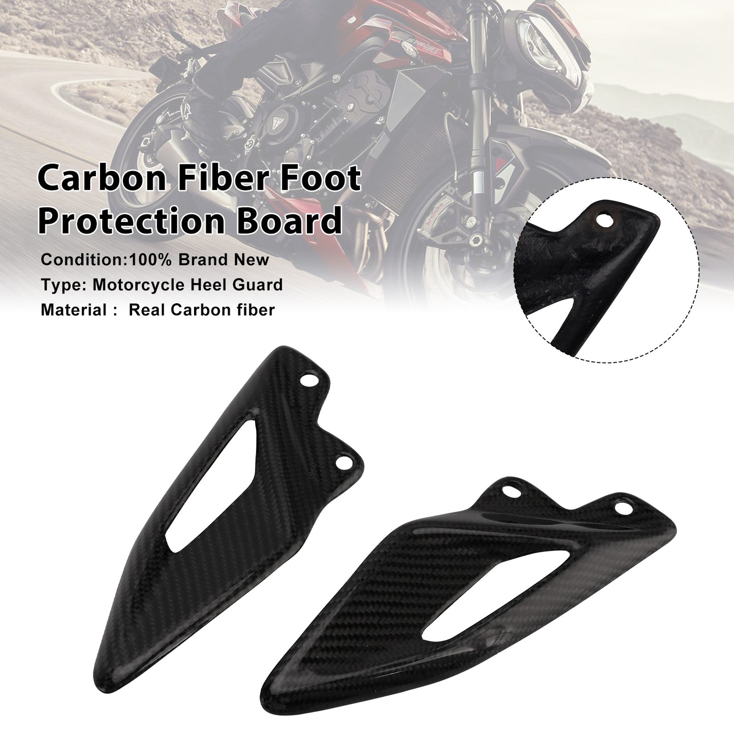 2016-2022 Triumph Street Triple 765 RS Real Carbon Fiber Foot Protection Board