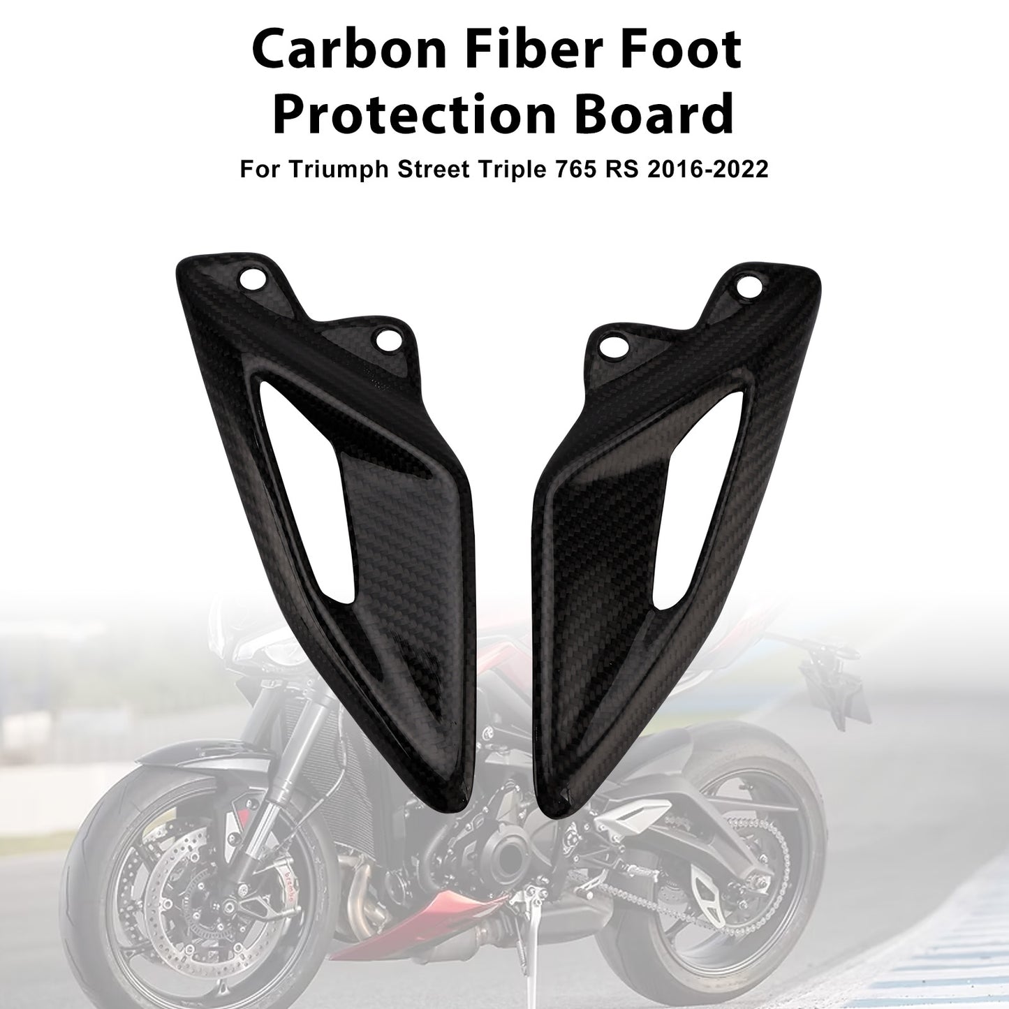 2016-2022 Triumph Street Triple 765 RS Real Carbon Fiber Foot Protection Board