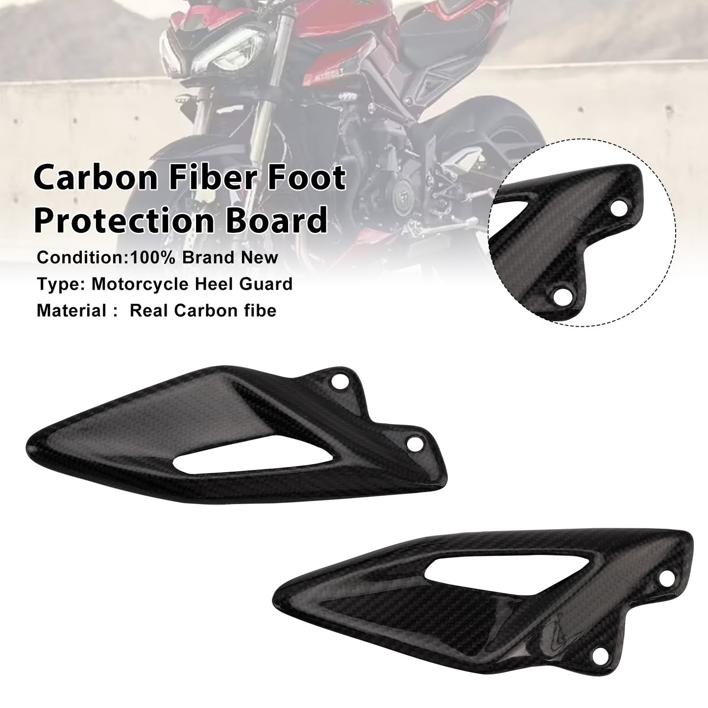 2016-2022 Triumph Street Triple 765 RS Real Carbon Fiber Foot Protection Board