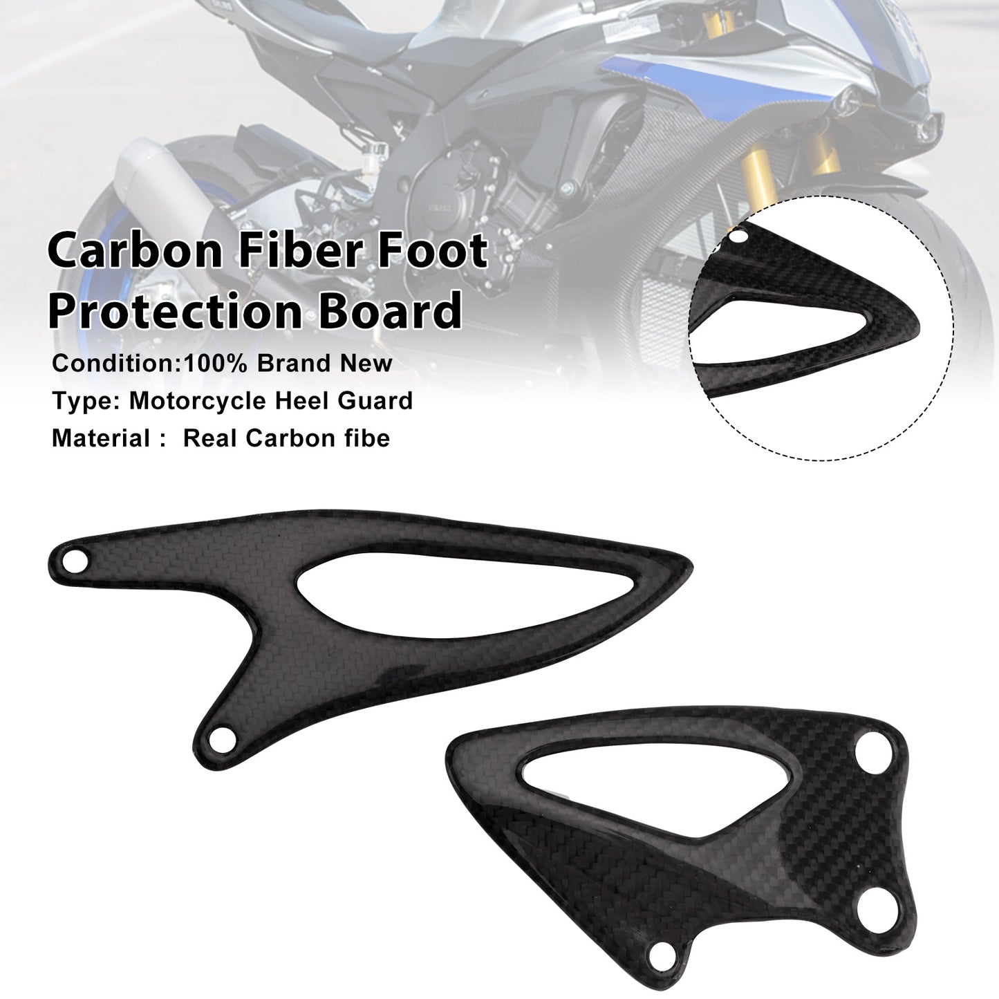 2020-2025 Yamaha YZF-R1 R1M Real Carbon Fiber Foot Protection Board