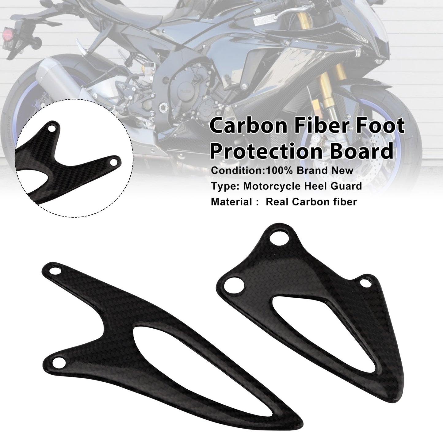 2020-2025 Yamaha YZF-R1 R1M Real Carbon Fiber Foot Protection Board