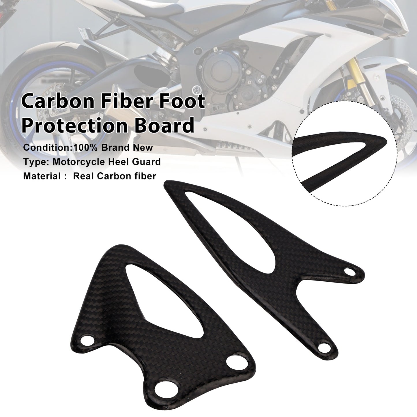 2020-2025 Yamaha YZF-R1 R1M Real Carbon Fiber Foot Protection Board
