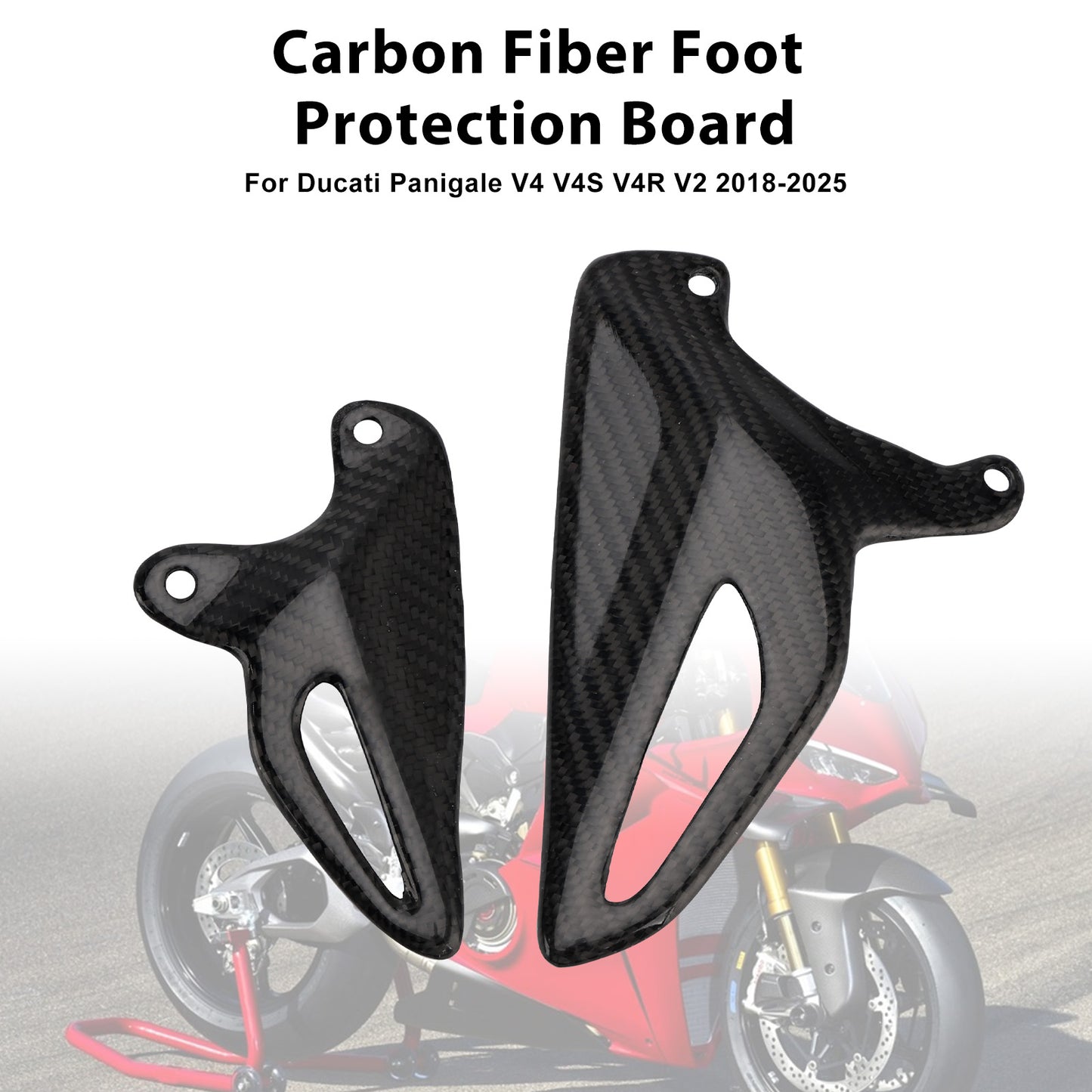 2018-2025 Ducati Panigale V4 V4S V4R V2 Real Carbon Fiber Foot Board