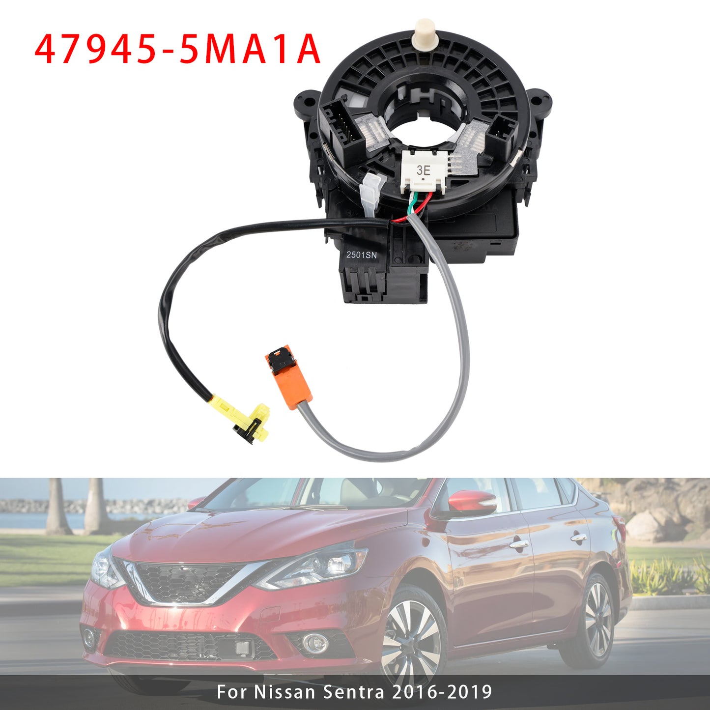 2016-2019 Nissan Sentra 47945-5MA1A Clock Spring+Steering Angle Sensor