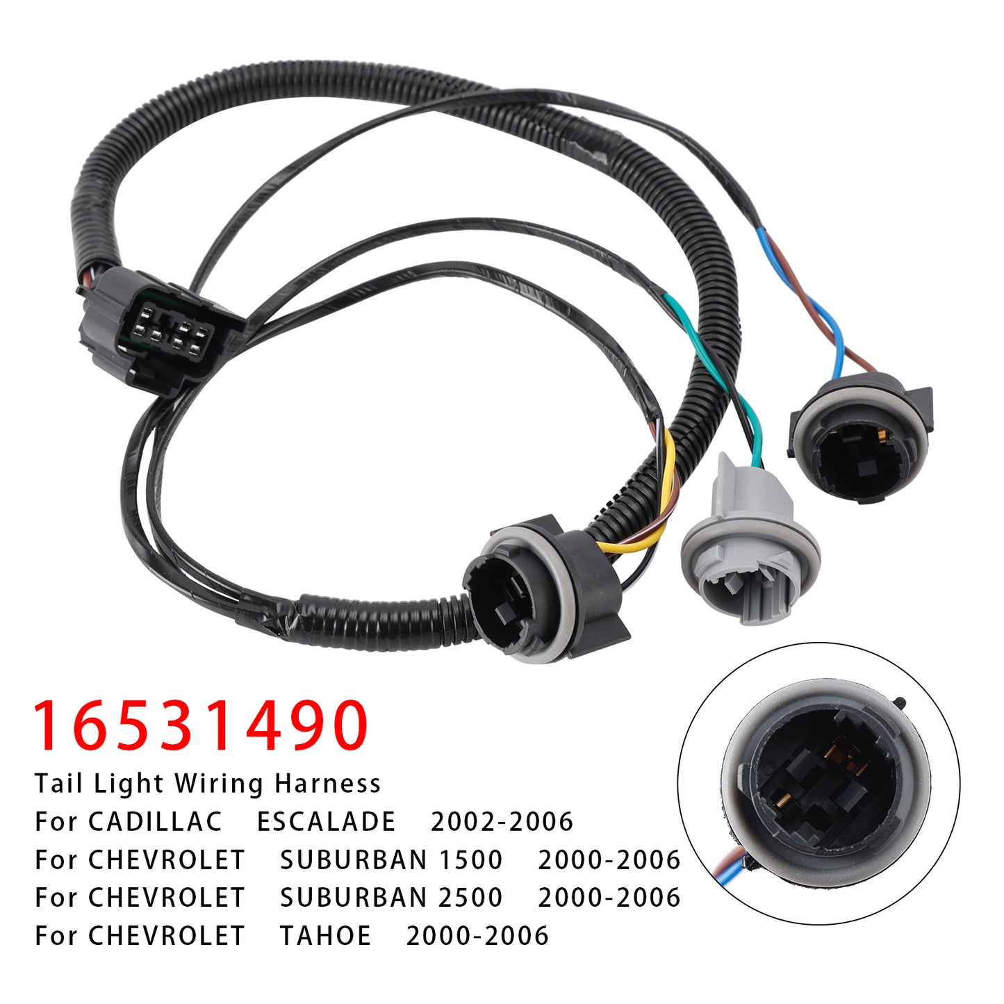 2000-2006 GMC YUKON XL 2500 16531490 Tail Light Wiring Harness