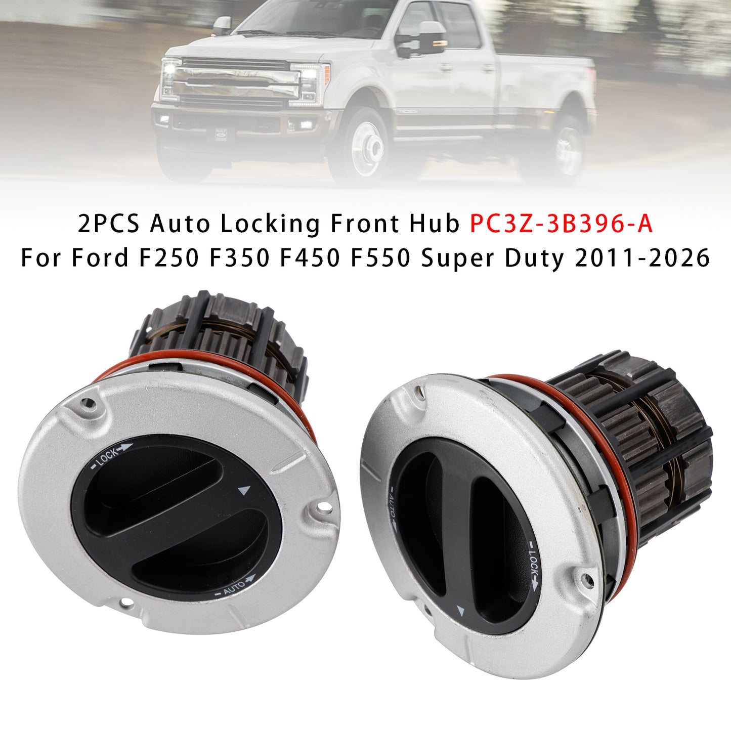 2PCS Auto Locking Front Hub PC3Z-3B396-A For Ford F250 F350 F450 F550 Super Duty 2011-2026