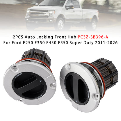 2PCS Auto Locking Front Hub PC3Z-3B396-A For Ford F250 F350 F450 F550 Super Duty 2011-2026