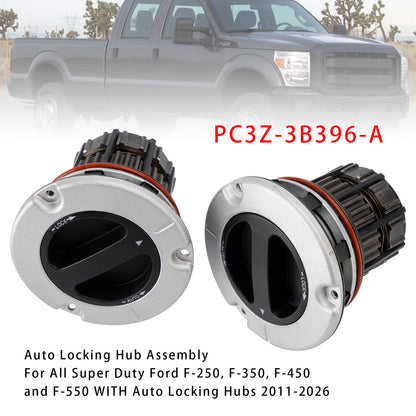 2PCS Auto Locking Front Hub PC3Z-3B396-A For Ford F250 F350 F450 F550 Super Duty 2011-2026