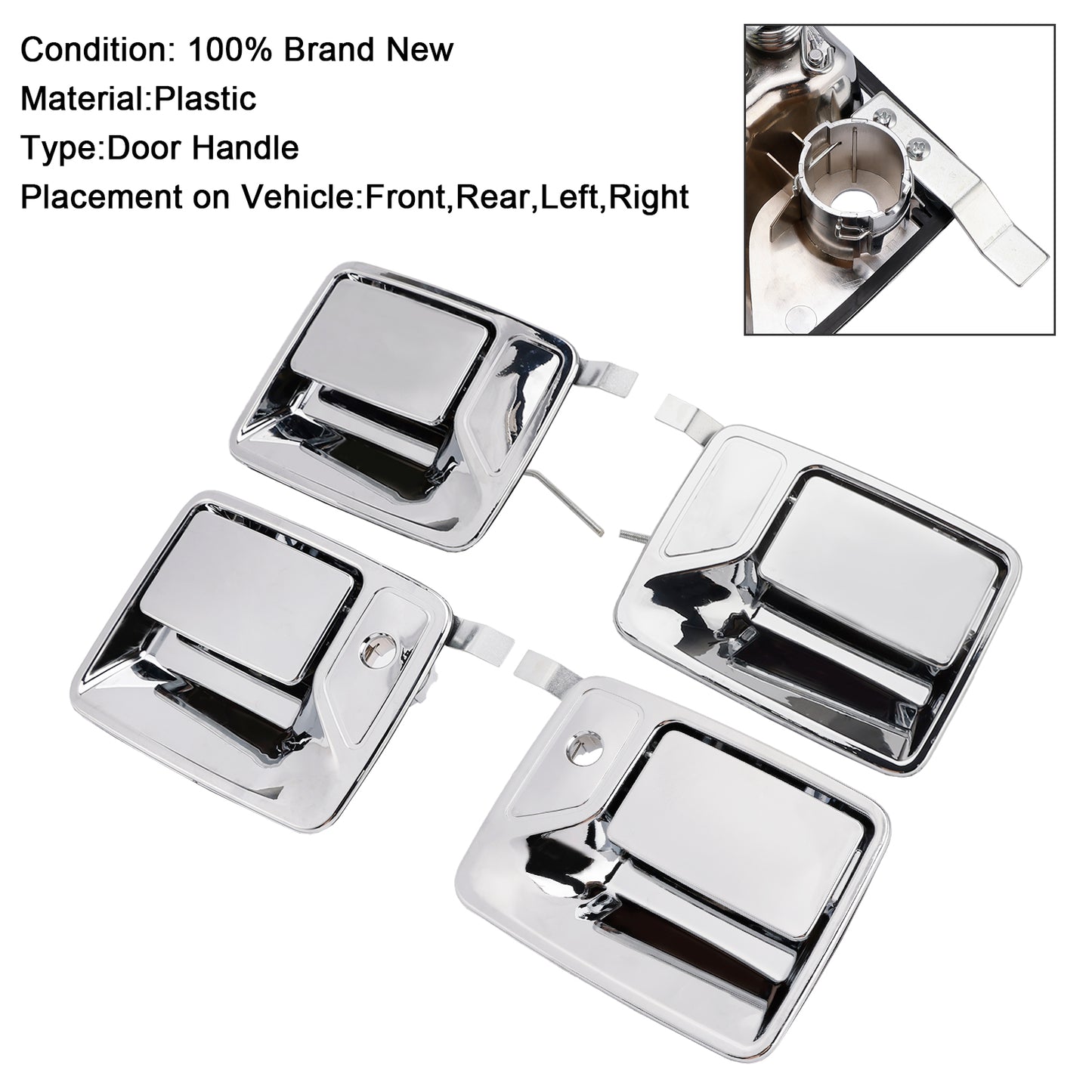 2000-2013 Ford F-750 7C3Z2522406AA 4Pcs Chrome Exterior Door Handle Set