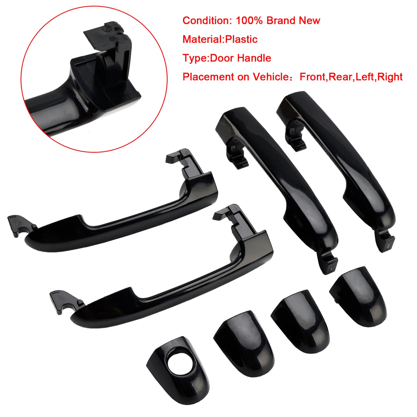 2009.04~2012.06 Hyundai i20 5 Door Hatch PB Series 1 82651-1J000 4Pcs Front/Rear Left Right Outer Door Handle