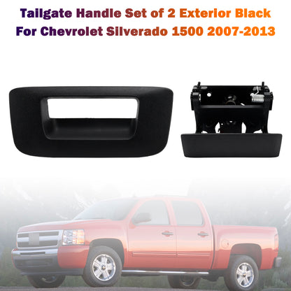 2007-2013 Chevrolet Silverado 1500 Tailgate Handle Set of 2 Exterior Black