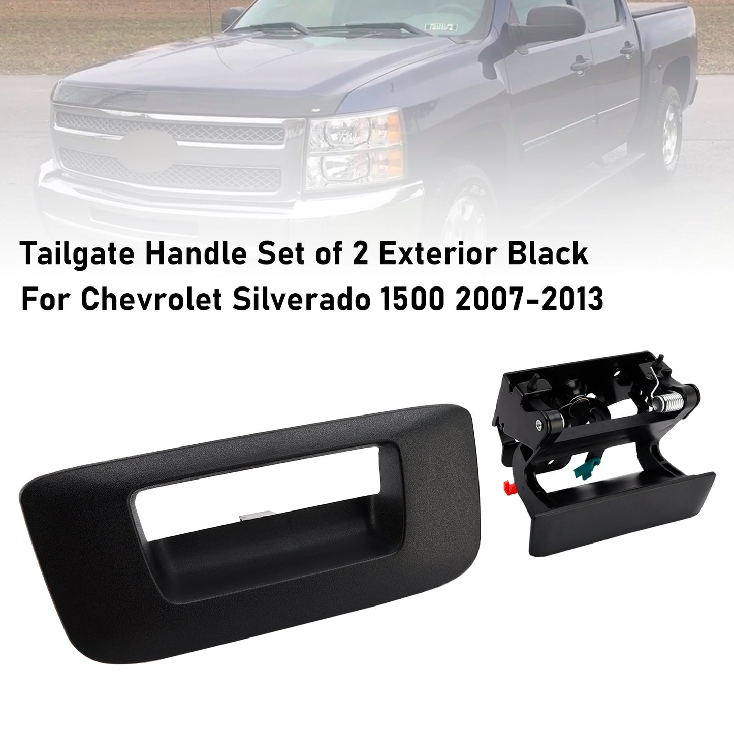 2007-2013 Chevrolet Silverado 1500 Tailgate Handle Set of 2 Exterior Black