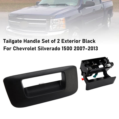 2007-2013 Chevrolet Silverado 1500 Tailgate Handle Set of 2 Exterior Black