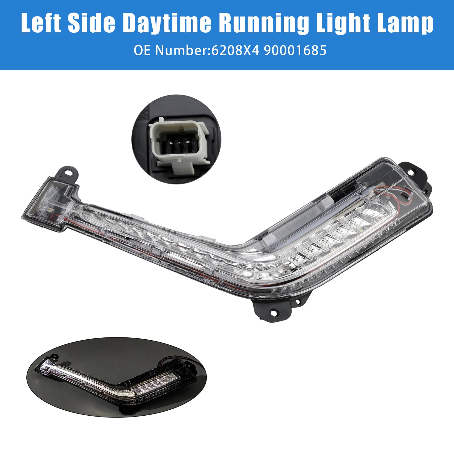 06.2011-04.2014 Peugeot 308 Mk1 Hatch 6208X4 90001685 Left Side Daytime Running Light Lamp