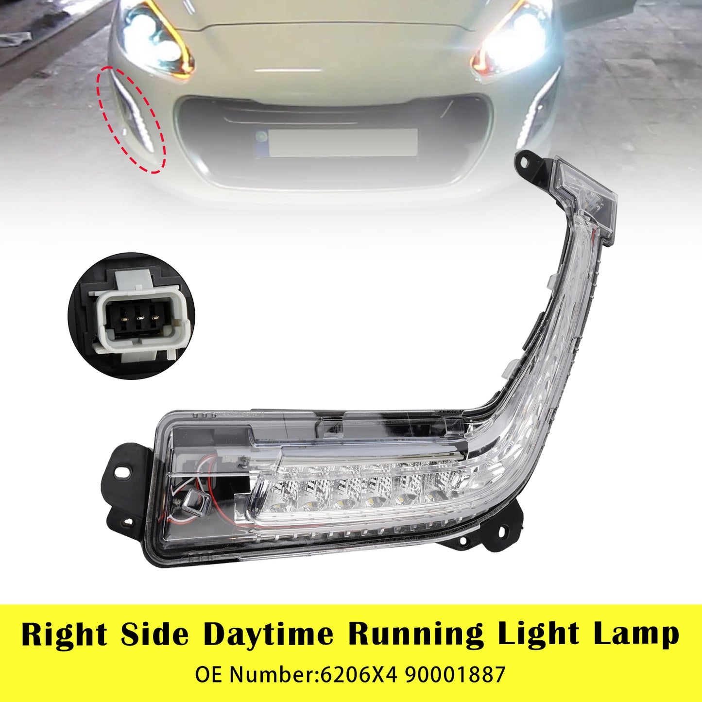 2011-2014 Peugeot 308 Mk1 Hatch Right Side DRL Light Lamp LED Bulbs