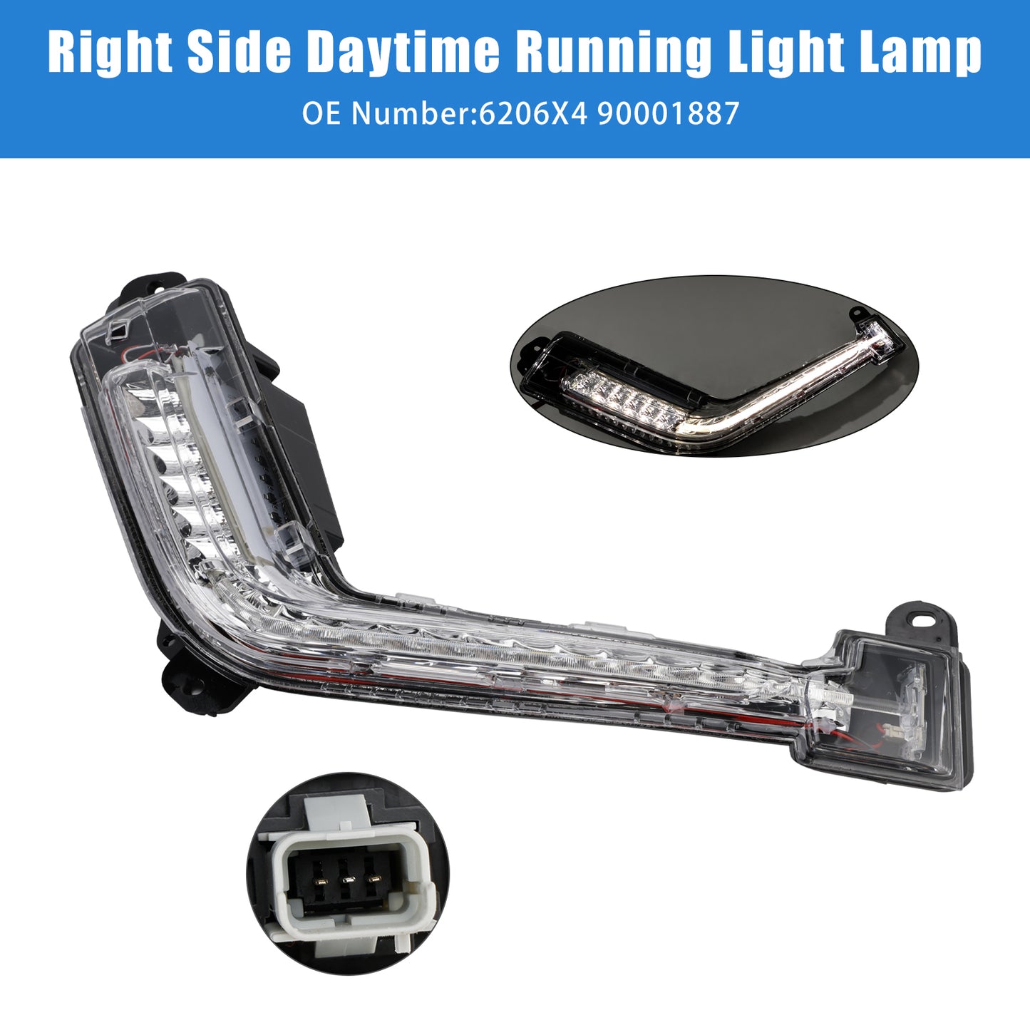 2011-2014 Peugeot 308 Mk1 Hatch Right Side DRL Light Lamp LED Bulbs