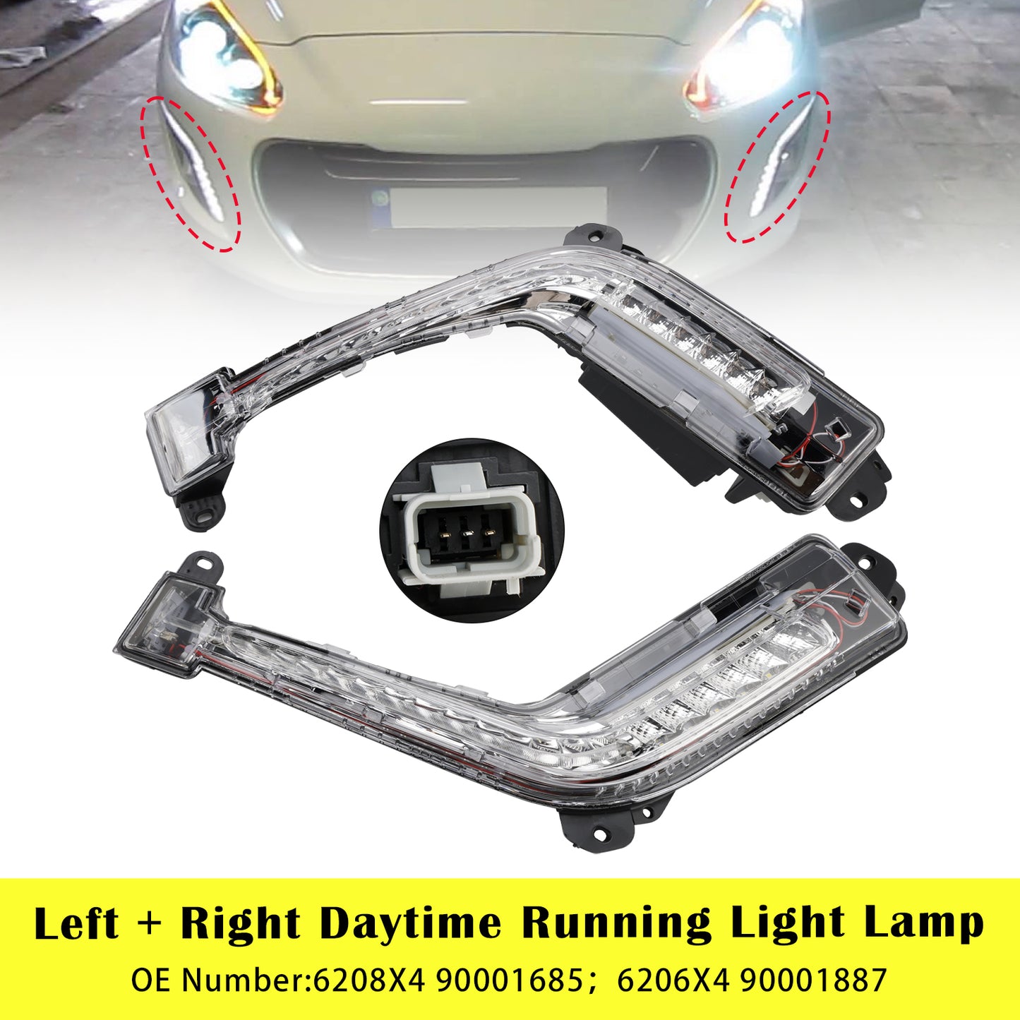 2011-2014 Peugeot 308 Mk1 Hatch Left + Right DRL Light Lamp LED Bulbs