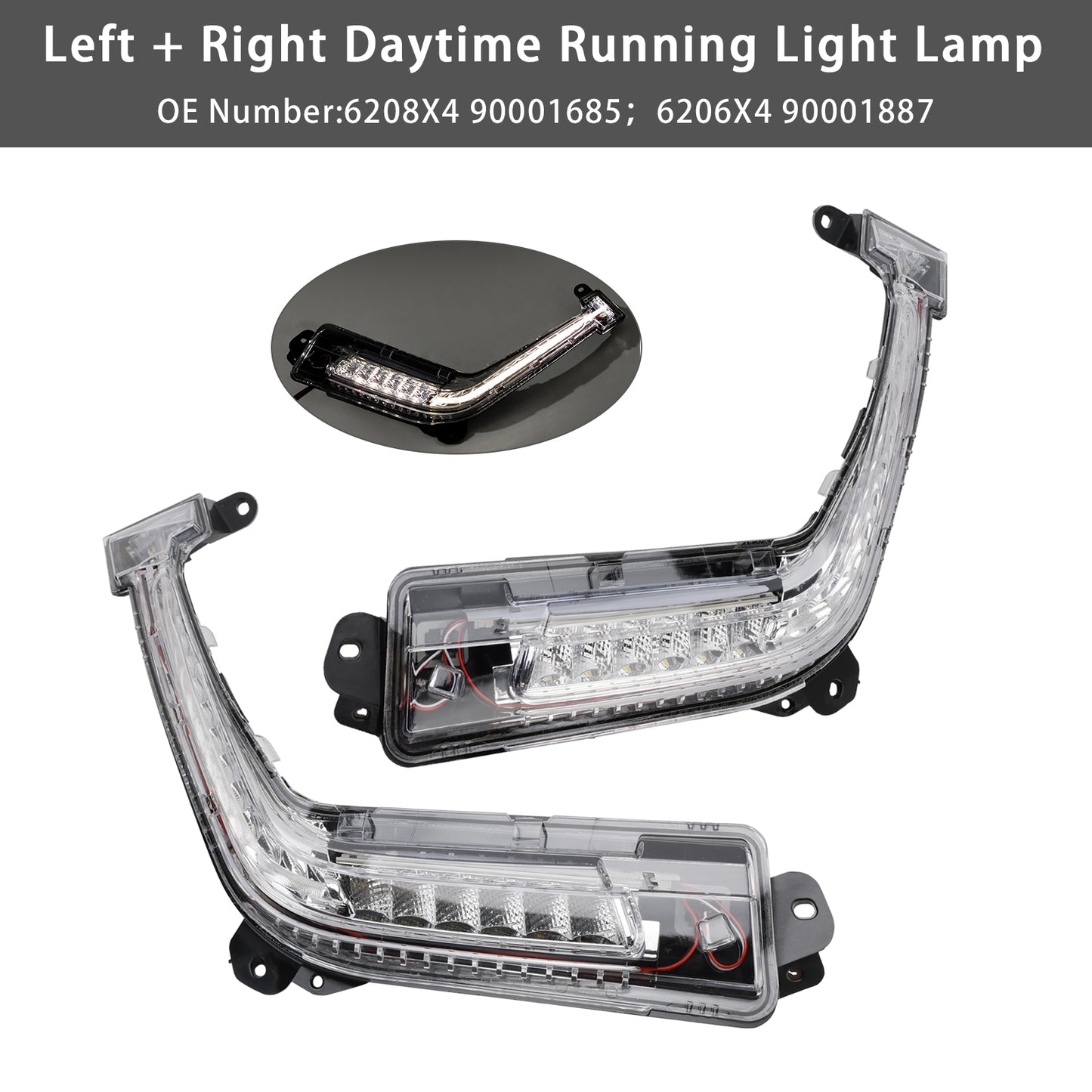 2011-2014 Peugeot 308 Mk1 Hatch Left + Right DRL Light Lamp LED Bulbs