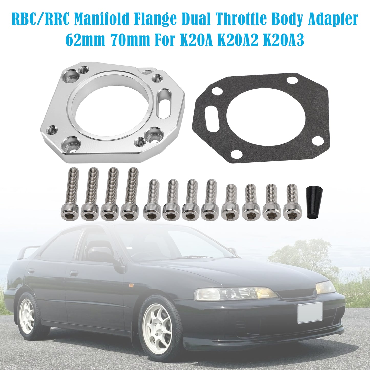 K-swap Integra Civic K20A K20A2 K20A3 Manifold Flange RBC/RRC Manifold Flange Dual Throttle Body Adapter 62mm 70mm
