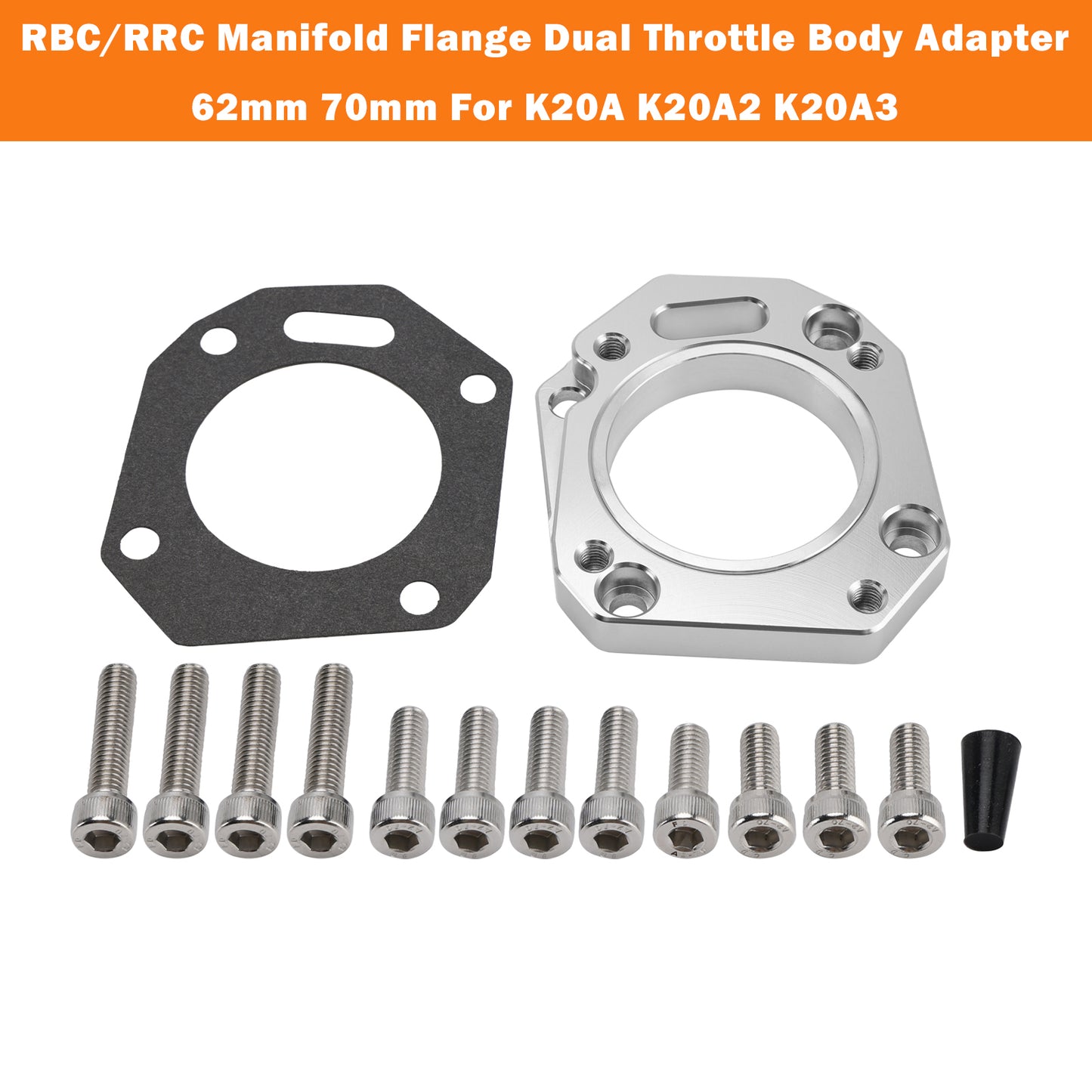 K-swap Integra Civic K20A K20A2 K20A3 Manifold Flange RBC/RRC Manifold Flange Dual Throttle Body Adapter 62mm 70mm
