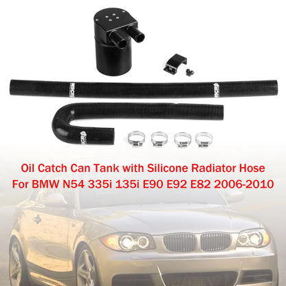 2008 Bmw 1 Series E82 Coupe 135i 1m OCC016-Black Oil Catch Can Tank with Silicone Radiator Hose