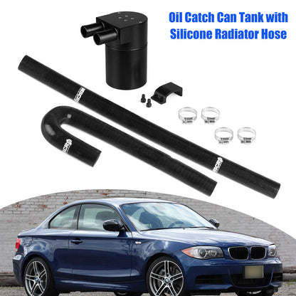 2008 Bmw 1 Series E82 Coupe 135i 1m OCC016-Black Oil Catch Can Tank with Silicone Radiator Hose