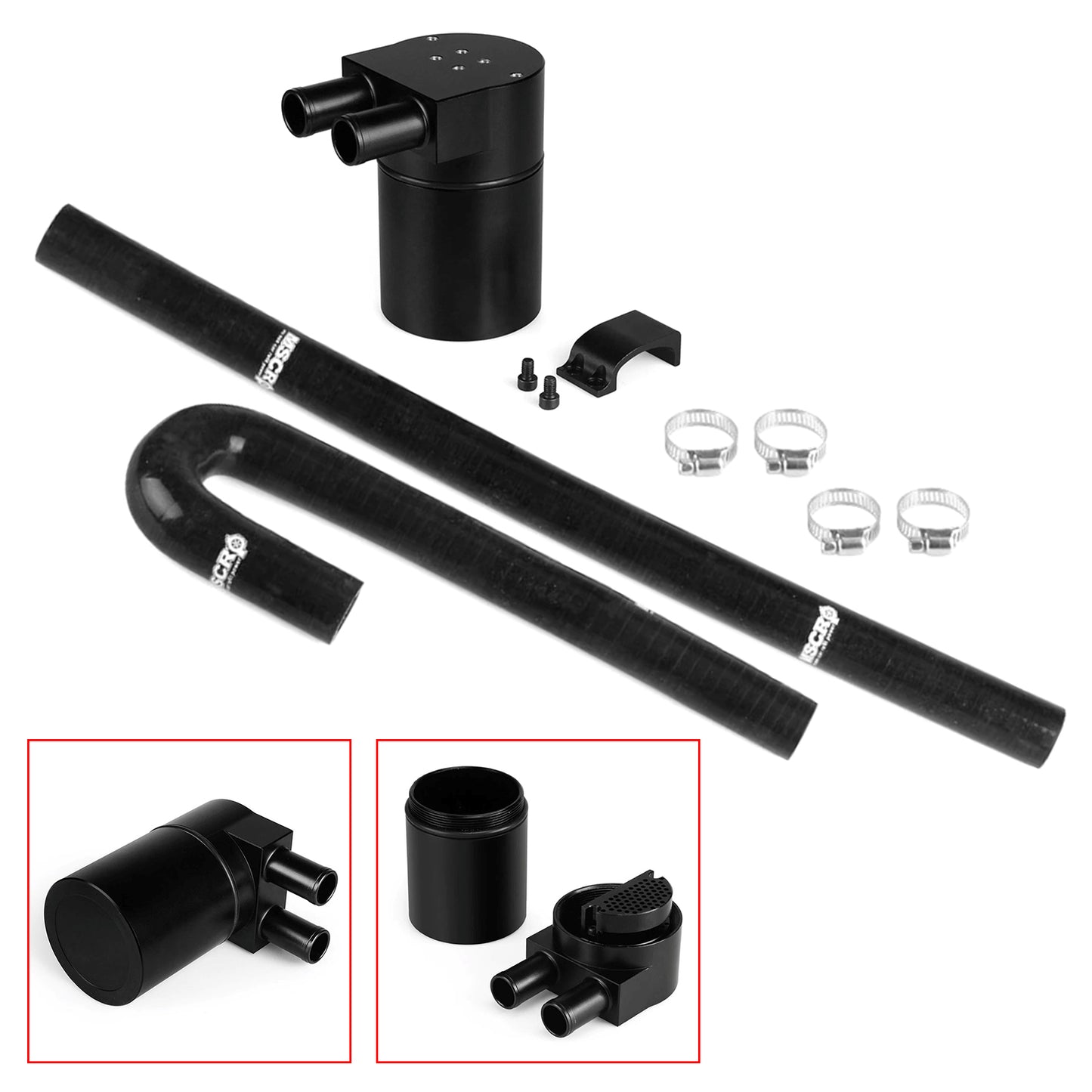 2008 Bmw 1 Series E82 Coupe 135i 1m OCC016-Black Oil Catch Can Tank with Silicone Radiator Hose