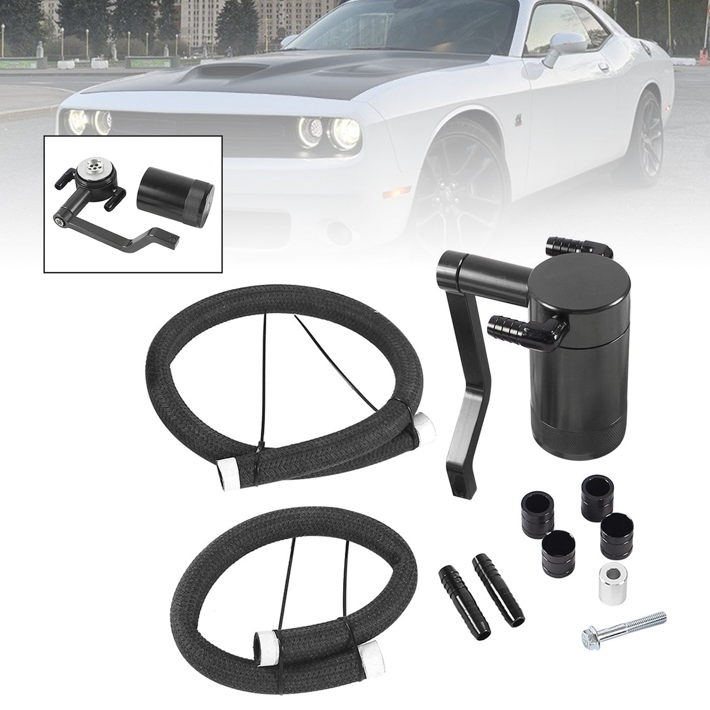 2021 Jeep Grand Cherokee 6.4 OCC-1056 Catch Can Air Oil Separator Black