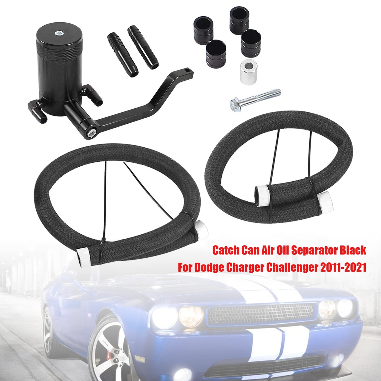 2021 Jeep Grand Cherokee 6.4 OCC-1056 Catch Can Air Oil Separator Black