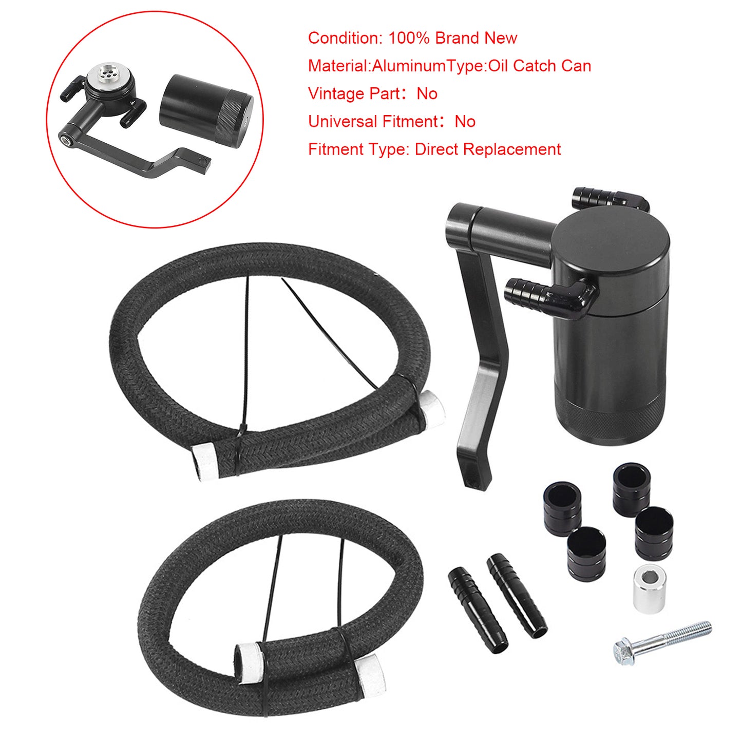 2021 Jeep Grand Cherokee 6.4 OCC-1056 Catch Can Air Oil Separator Black