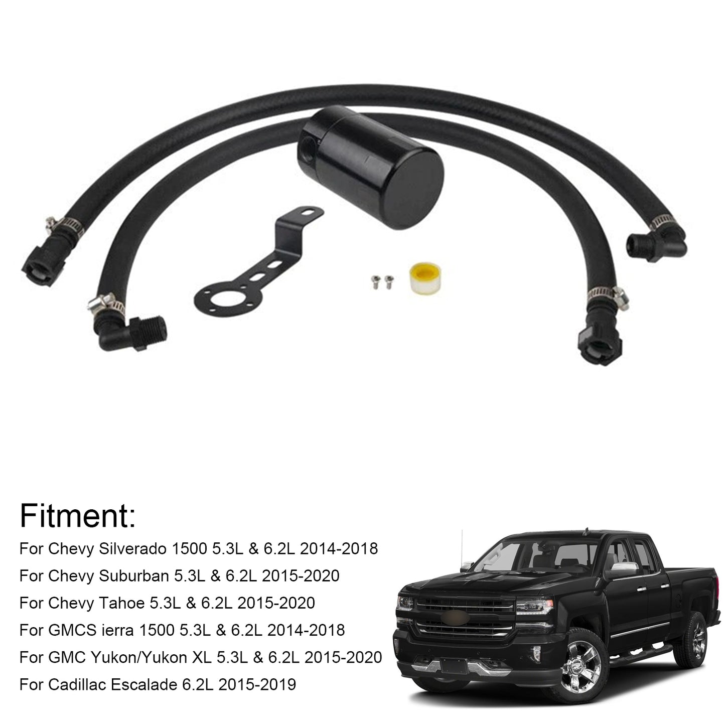 2016 Chevy Suburban 5.3L 6.2L OCC-1074 Catch Can Air Oil Separator