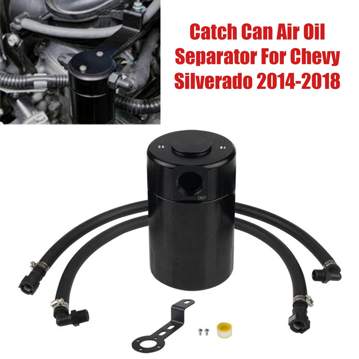 2016 Chevy Suburban 5.3L 6.2L OCC-1074 Catch Can Air Oil Separator