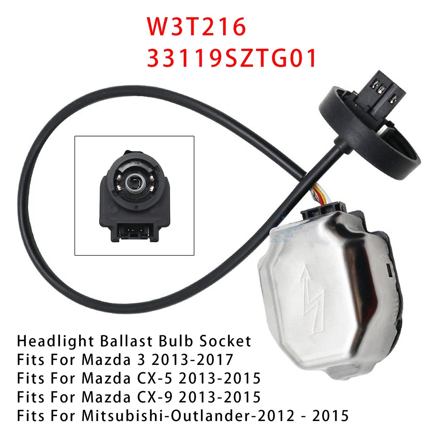 2013-2015 Mazda CX-9 W3T216 Xenon HID Ballast Bulb Socket