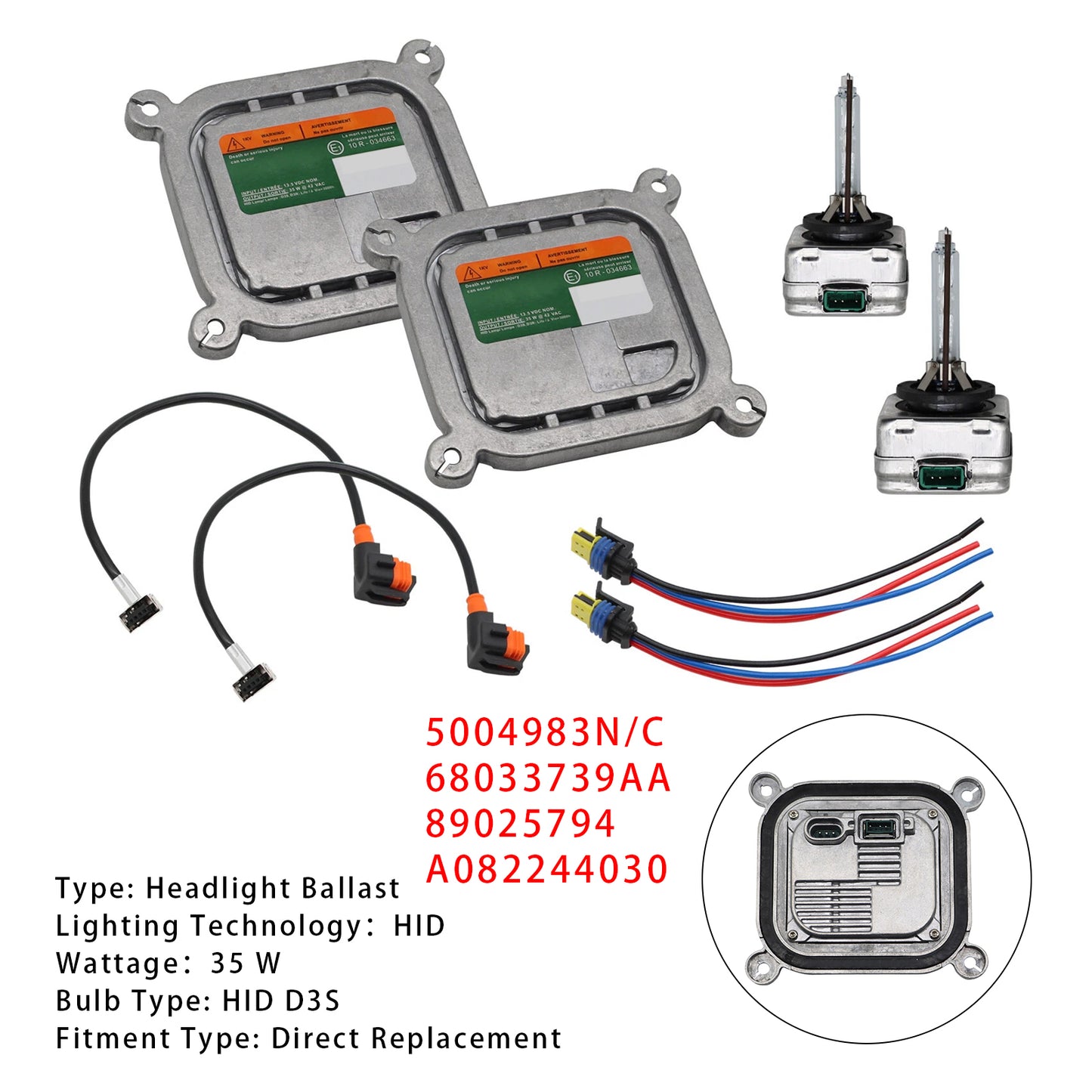 2010-2019 Ford Mustang DL3Z13C170A Xenon Headlight Ballast HID Control Unit Module Kit